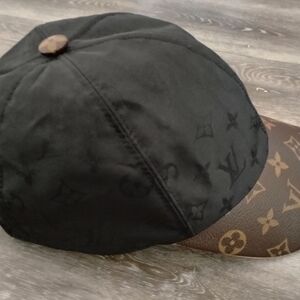 Louis Vuitton Black and Gold Monogram Cap